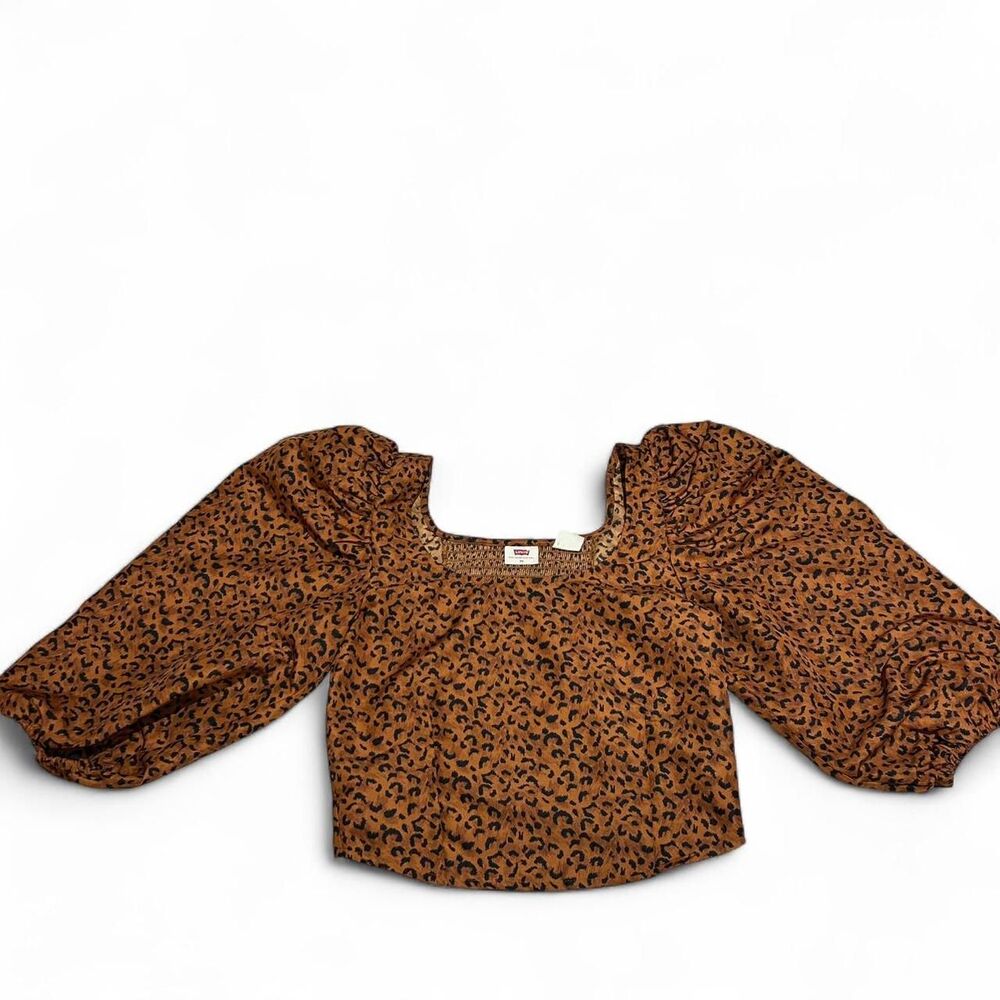 Levi's  Puff-sleeve Animal Print Top